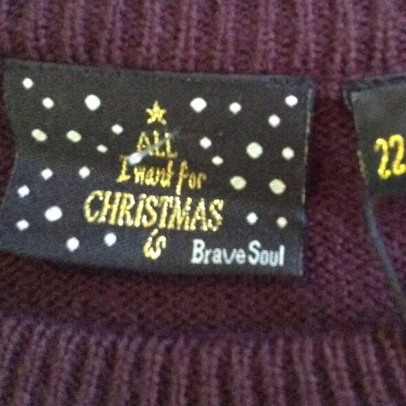 NWT Brave Soul XXL (18) Fox Winter/Christmas sweater. Boxy, Warm, Festive, chic - Picture 4 of 7